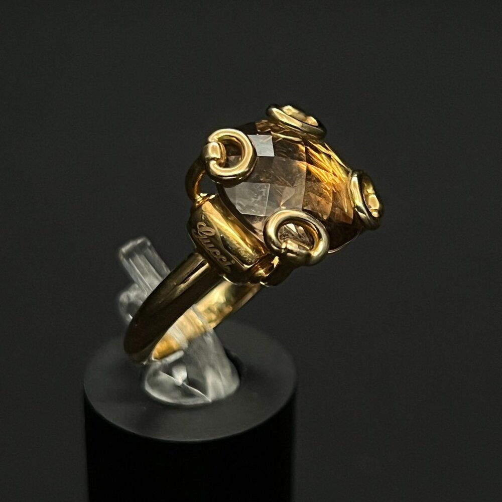 Gucci Smoky Quartz Statement Ring - image 3